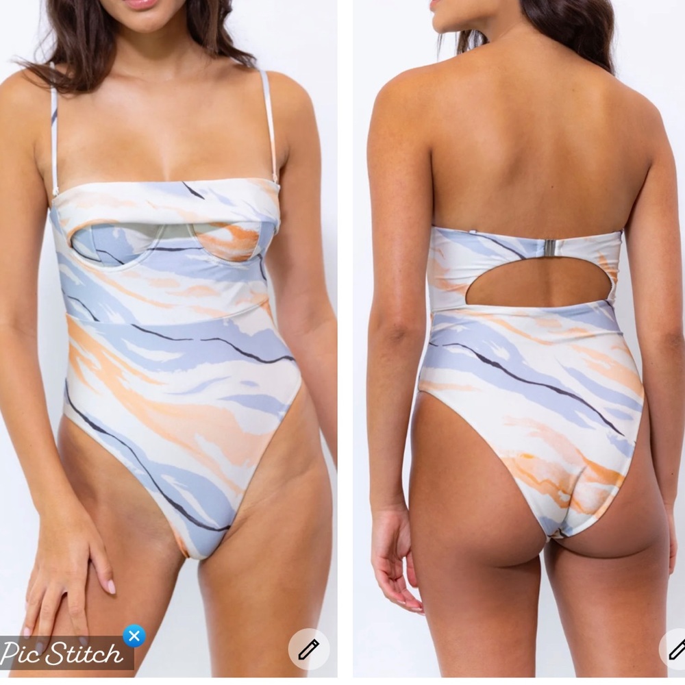 Revel Rey Ezra One Piece Swimsuit In Celestial